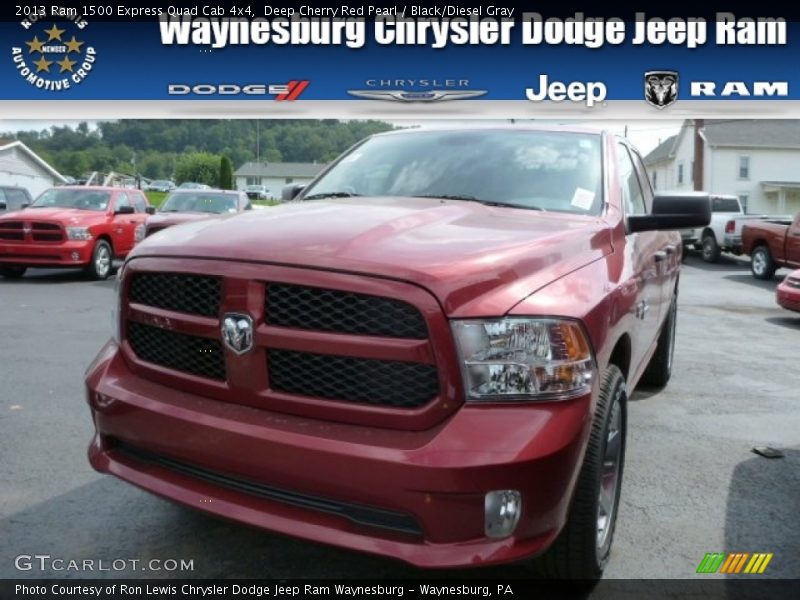Deep Cherry Red Pearl / Black/Diesel Gray 2013 Ram 1500 Express Quad Cab 4x4