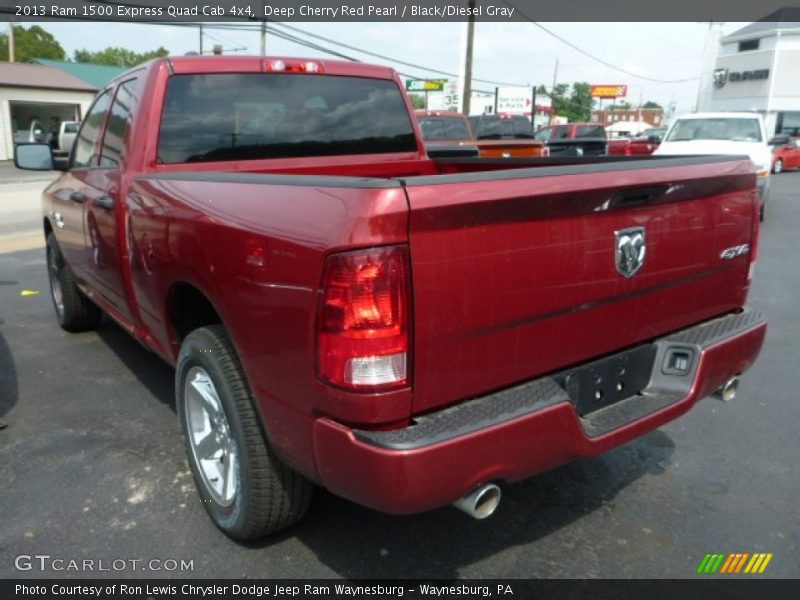 Deep Cherry Red Pearl / Black/Diesel Gray 2013 Ram 1500 Express Quad Cab 4x4