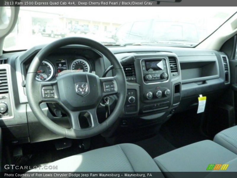 Deep Cherry Red Pearl / Black/Diesel Gray 2013 Ram 1500 Express Quad Cab 4x4