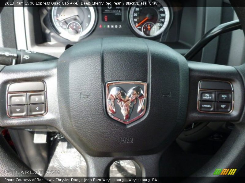 Deep Cherry Red Pearl / Black/Diesel Gray 2013 Ram 1500 Express Quad Cab 4x4