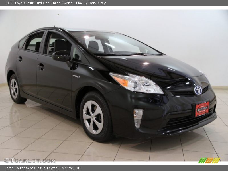 Black / Dark Gray 2012 Toyota Prius 3rd Gen Three Hybrid