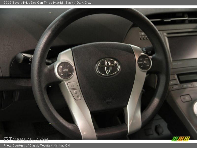 Black / Dark Gray 2012 Toyota Prius 3rd Gen Three Hybrid