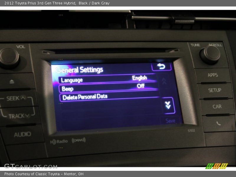 Black / Dark Gray 2012 Toyota Prius 3rd Gen Three Hybrid