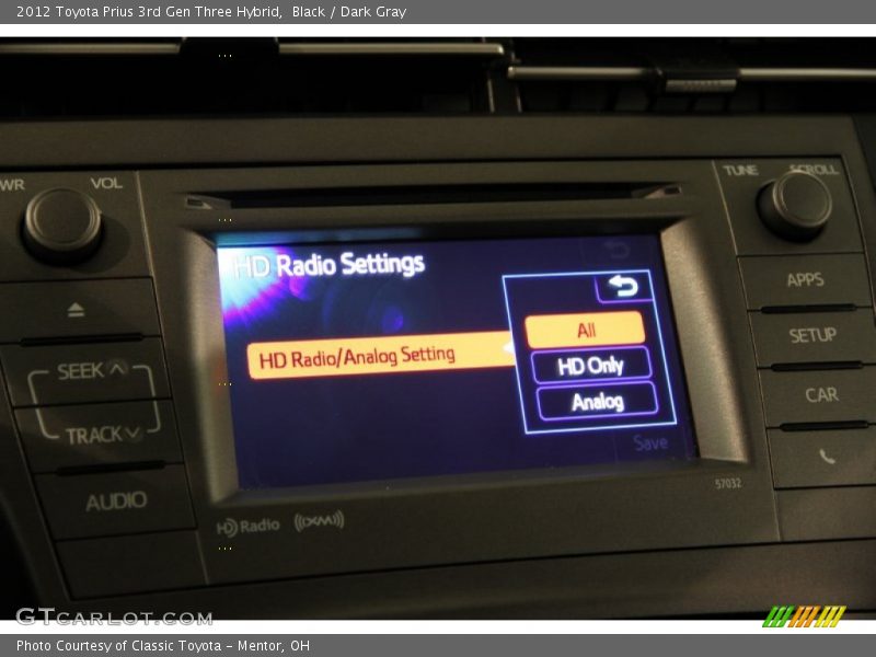 Black / Dark Gray 2012 Toyota Prius 3rd Gen Three Hybrid