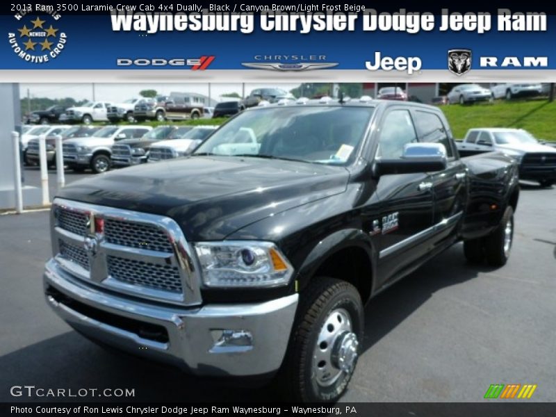 Black / Canyon Brown/Light Frost Beige 2013 Ram 3500 Laramie Crew Cab 4x4 Dually