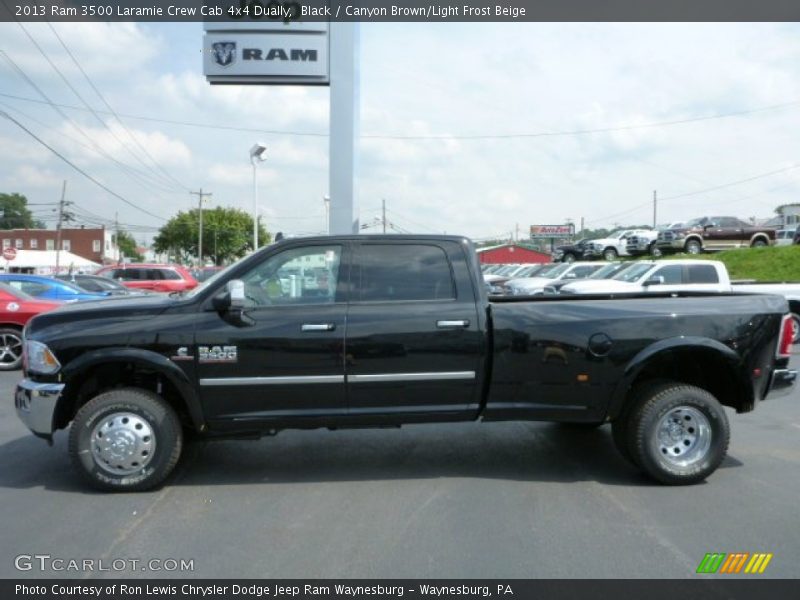 Black / Canyon Brown/Light Frost Beige 2013 Ram 3500 Laramie Crew Cab 4x4 Dually