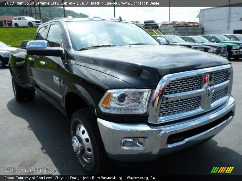Black / Canyon Brown/Light Frost Beige 2013 Ram 3500 Laramie Crew Cab 4x4 Dually