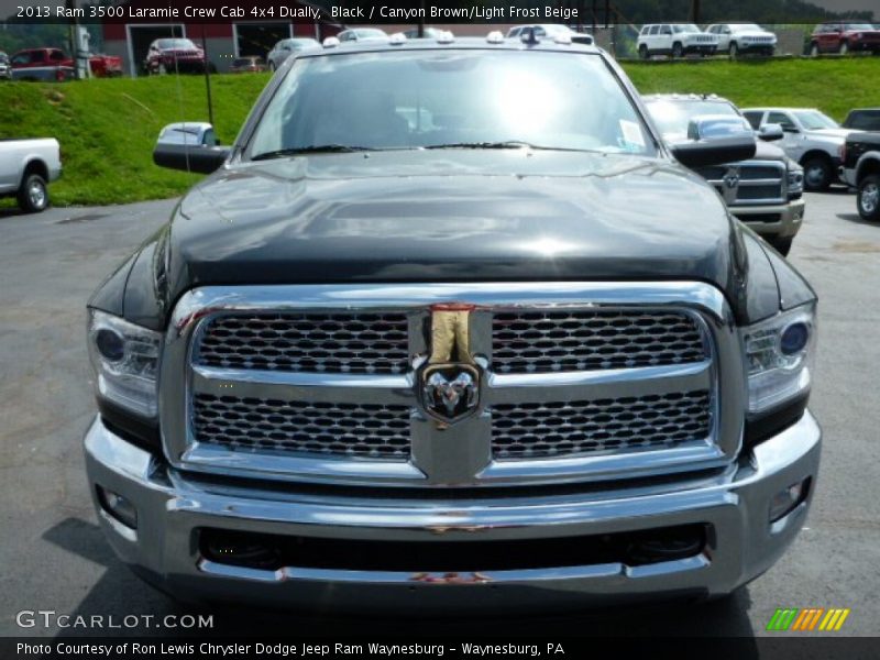 Black / Canyon Brown/Light Frost Beige 2013 Ram 3500 Laramie Crew Cab 4x4 Dually