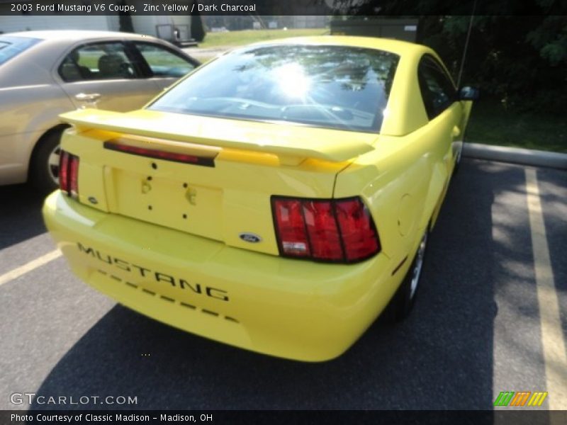 Zinc Yellow / Dark Charcoal 2003 Ford Mustang V6 Coupe