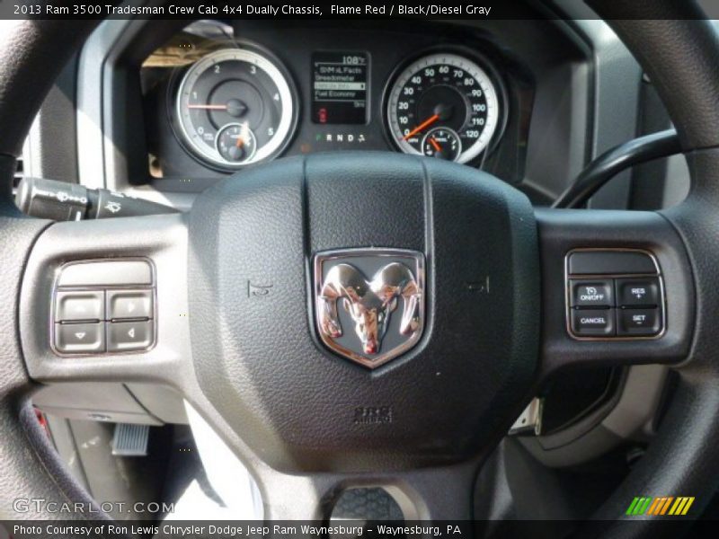 Flame Red / Black/Diesel Gray 2013 Ram 3500 Tradesman Crew Cab 4x4 Dually Chassis