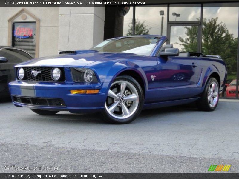 Vista Blue Metallic / Dark Charcoal 2009 Ford Mustang GT Premium Convertible