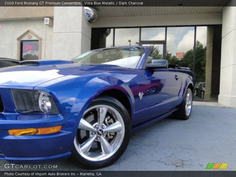 Vista Blue Metallic / Dark Charcoal 2009 Ford Mustang GT Premium Convertible