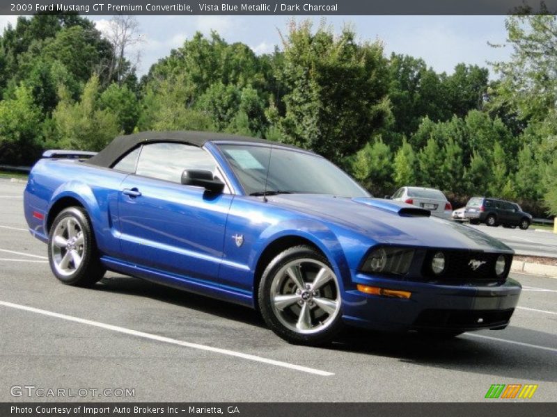 Vista Blue Metallic / Dark Charcoal 2009 Ford Mustang GT Premium Convertible