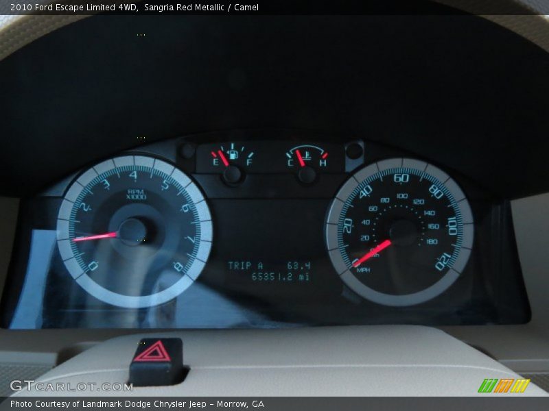 Sangria Red Metallic / Camel 2010 Ford Escape Limited 4WD