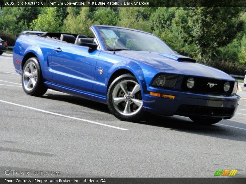 Vista Blue Metallic / Dark Charcoal 2009 Ford Mustang GT Premium Convertible