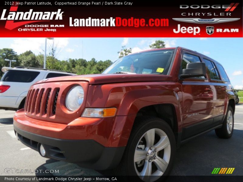 Copperhead Orange Pearl / Dark Slate Gray 2012 Jeep Patriot Latitude
