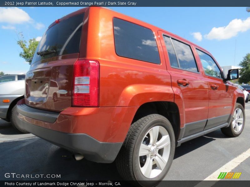 Copperhead Orange Pearl / Dark Slate Gray 2012 Jeep Patriot Latitude