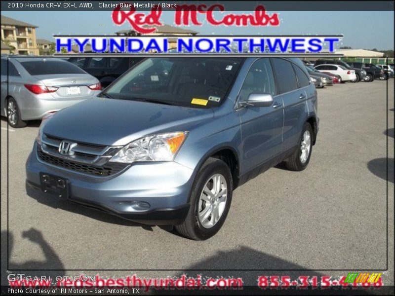Glacier Blue Metallic / Black 2010 Honda CR-V EX-L AWD