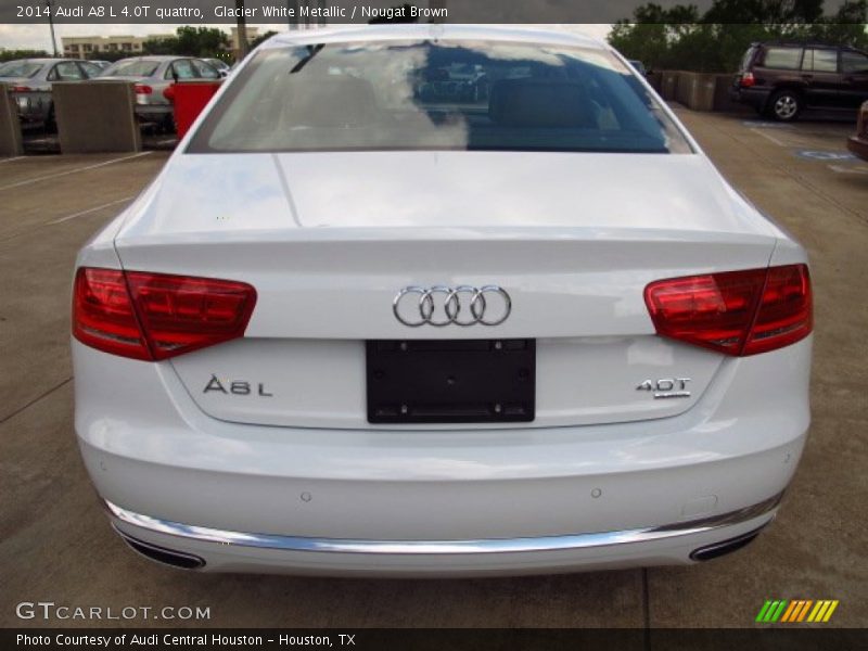 Glacier White Metallic / Nougat Brown 2014 Audi A8 L 4.0T quattro
