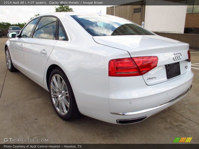 Glacier White Metallic / Nougat Brown 2014 Audi A8 L 4.0T quattro