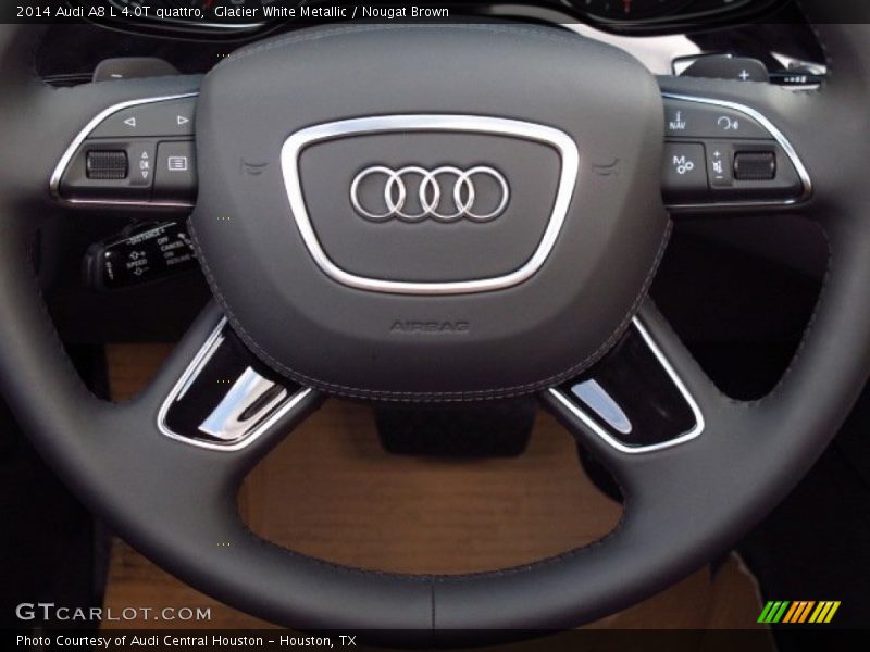 Glacier White Metallic / Nougat Brown 2014 Audi A8 L 4.0T quattro