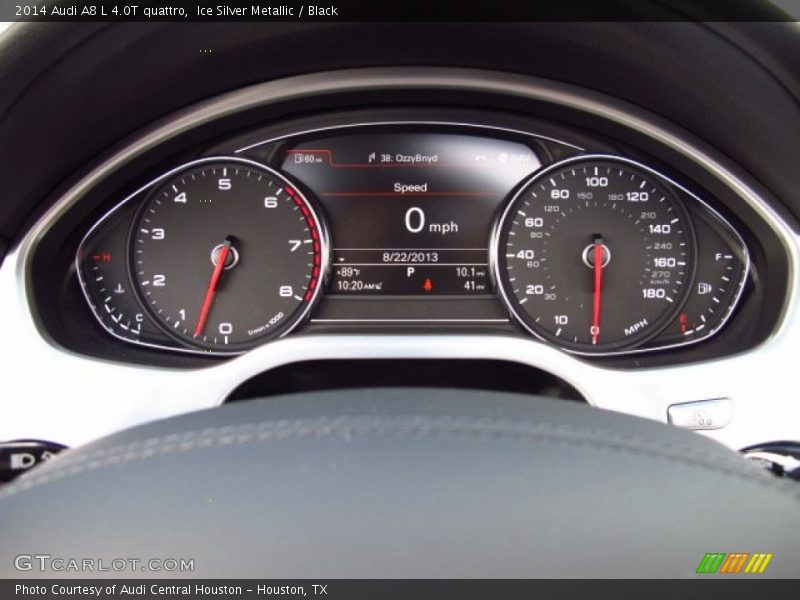Ice Silver Metallic / Black 2014 Audi A8 L 4.0T quattro
