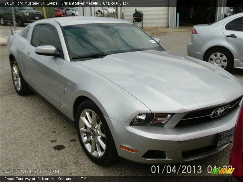 Brilliant Silver Metallic / Charcoal Black 2010 Ford Mustang V6 Coupe