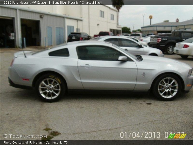 Brilliant Silver Metallic / Charcoal Black 2010 Ford Mustang V6 Coupe