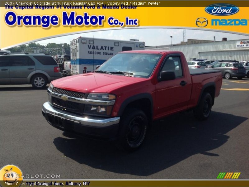 Victory Red / Medium Pewter 2007 Chevrolet Colorado Work Truck Regular Cab 4x4
