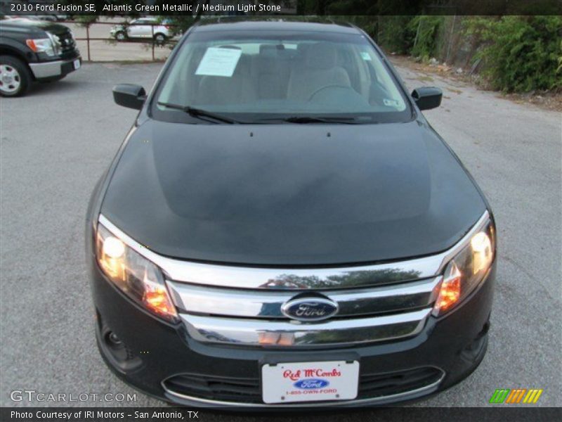Atlantis Green Metallic / Medium Light Stone 2010 Ford Fusion SE