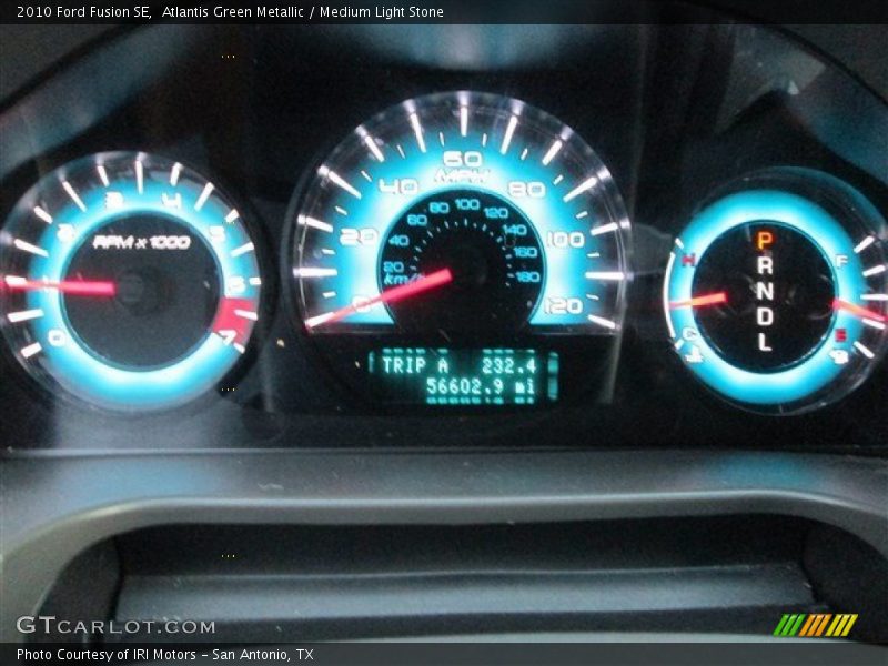 Atlantis Green Metallic / Medium Light Stone 2010 Ford Fusion SE