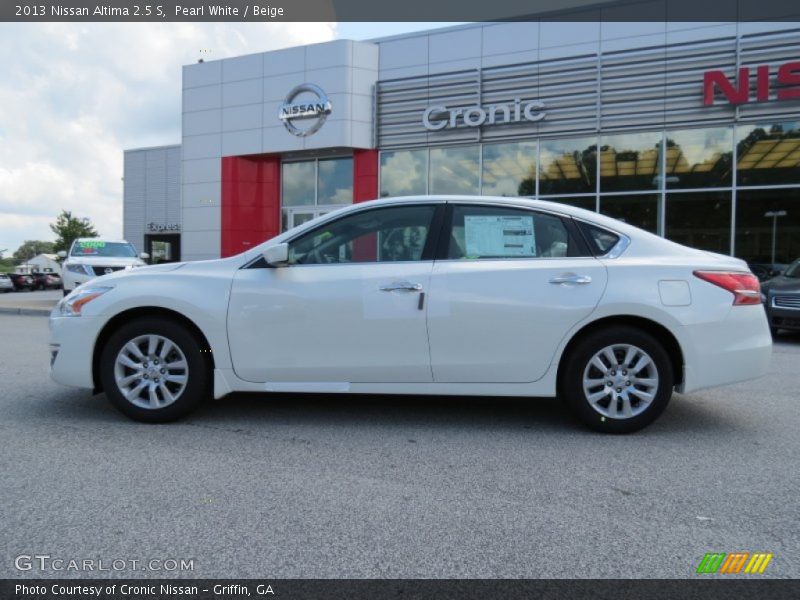 Pearl White / Beige 2013 Nissan Altima 2.5 S