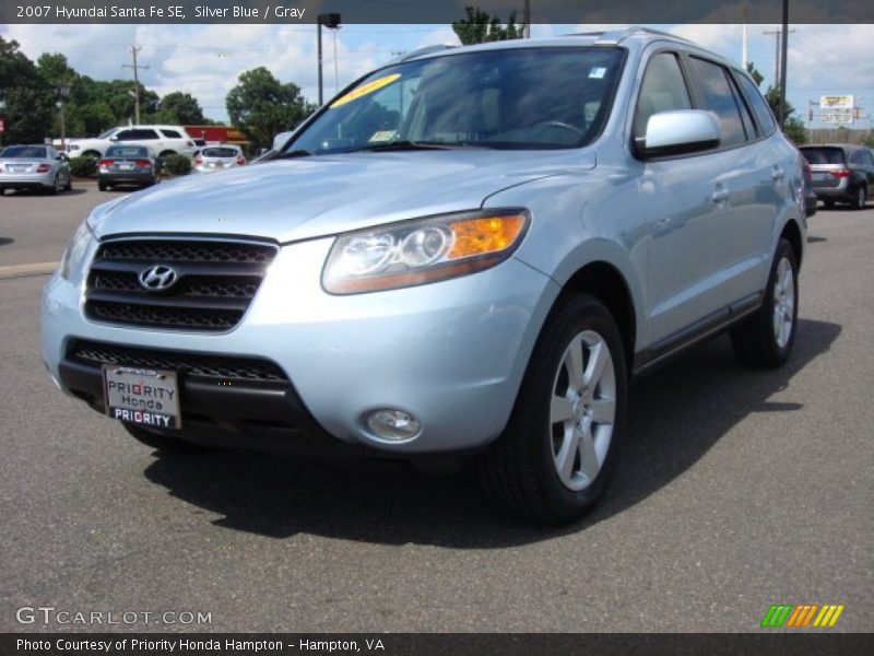 Silver Blue / Gray 2007 Hyundai Santa Fe SE