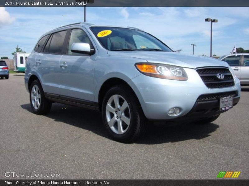 Silver Blue / Gray 2007 Hyundai Santa Fe SE