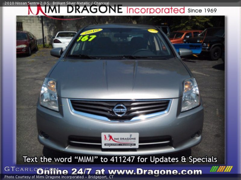 Brilliant Silver Metallic / Charcoal 2010 Nissan Sentra 2.0 S
