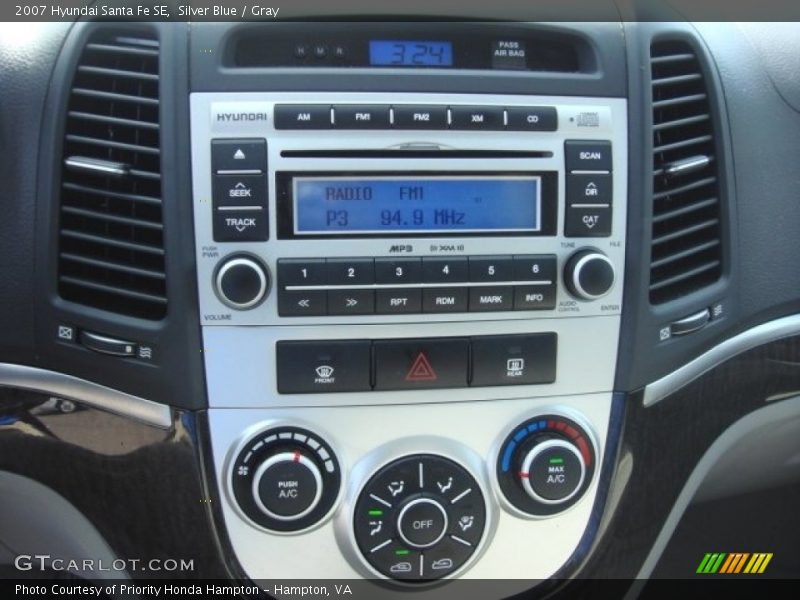 Silver Blue / Gray 2007 Hyundai Santa Fe SE