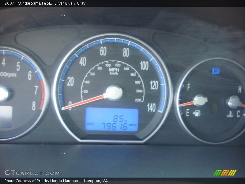 Silver Blue / Gray 2007 Hyundai Santa Fe SE