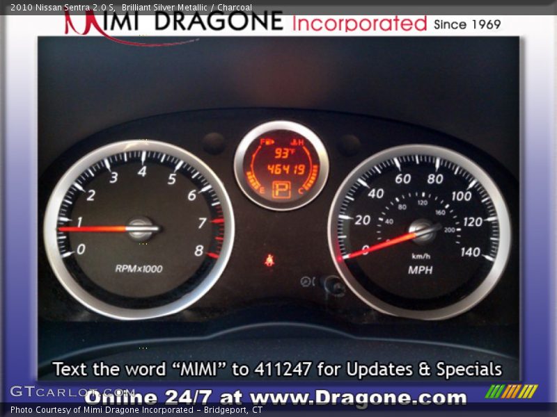 Brilliant Silver Metallic / Charcoal 2010 Nissan Sentra 2.0 S