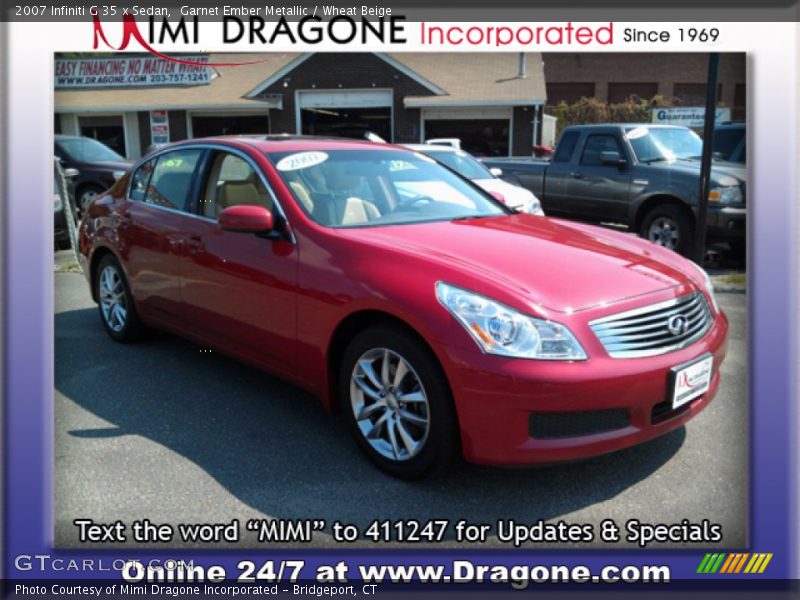 Garnet Ember Metallic / Wheat Beige 2007 Infiniti G 35 x Sedan