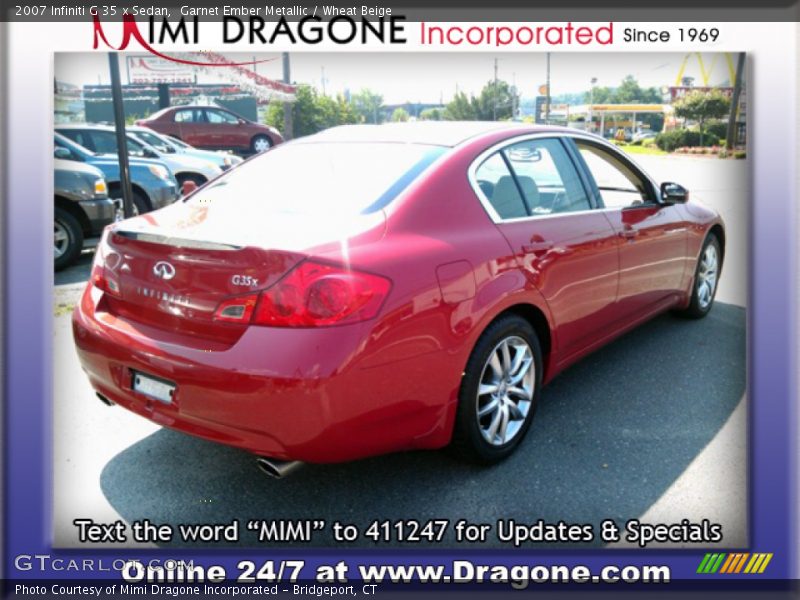 Garnet Ember Metallic / Wheat Beige 2007 Infiniti G 35 x Sedan