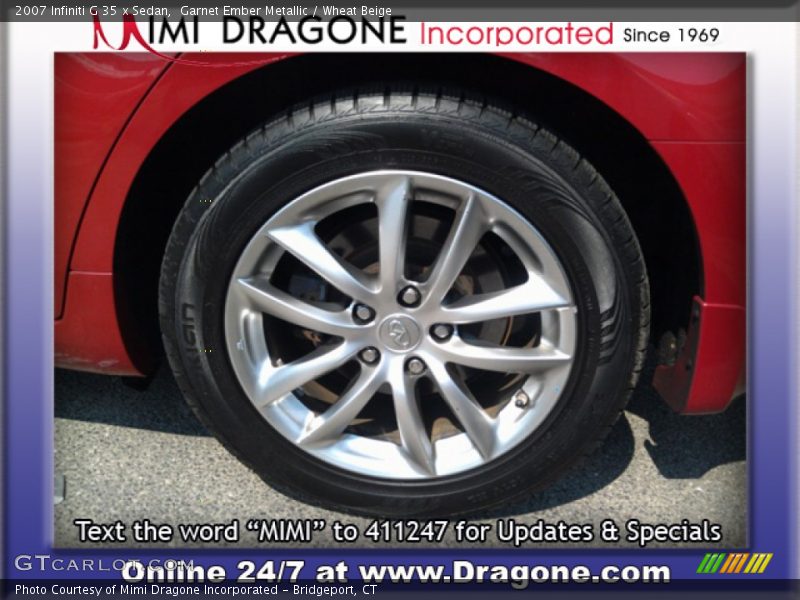 Garnet Ember Metallic / Wheat Beige 2007 Infiniti G 35 x Sedan