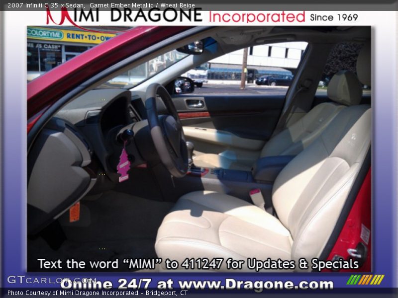 Garnet Ember Metallic / Wheat Beige 2007 Infiniti G 35 x Sedan