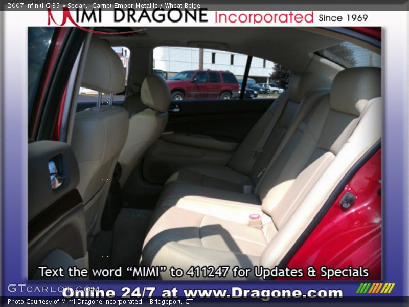 Garnet Ember Metallic / Wheat Beige 2007 Infiniti G 35 x Sedan