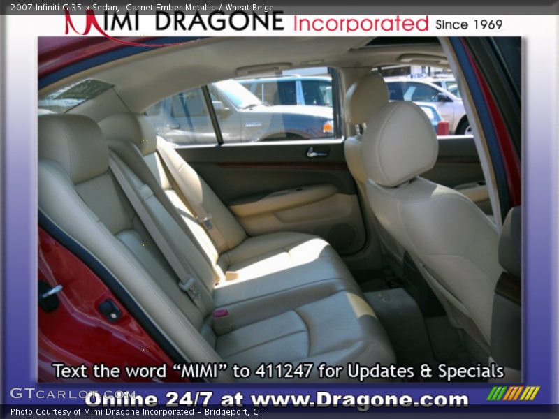 Garnet Ember Metallic / Wheat Beige 2007 Infiniti G 35 x Sedan