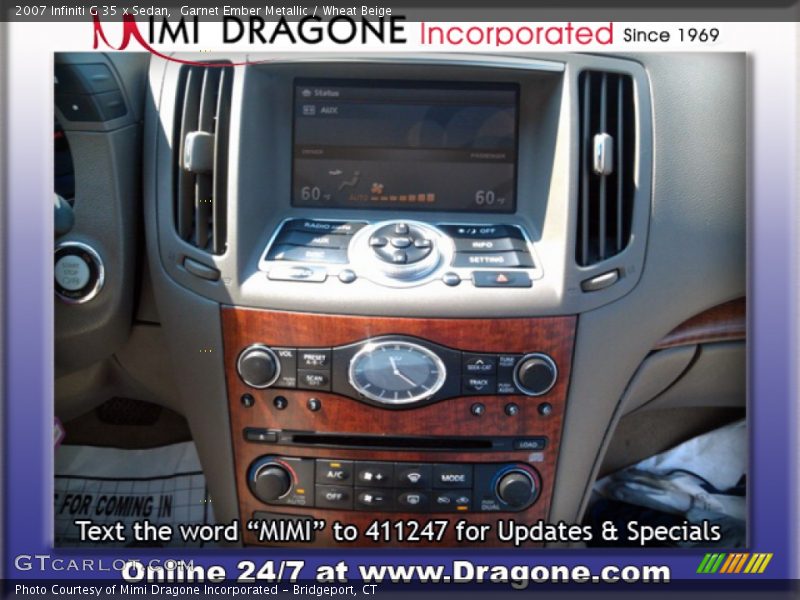 Garnet Ember Metallic / Wheat Beige 2007 Infiniti G 35 x Sedan
