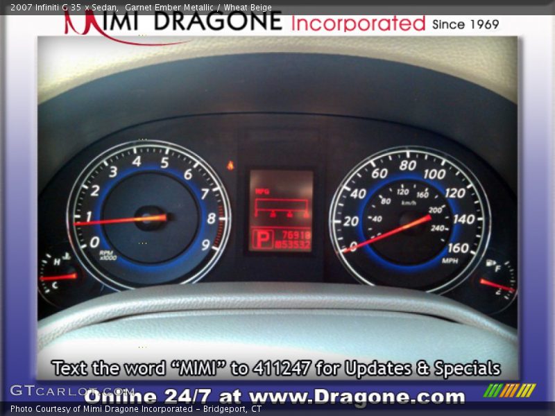 Garnet Ember Metallic / Wheat Beige 2007 Infiniti G 35 x Sedan