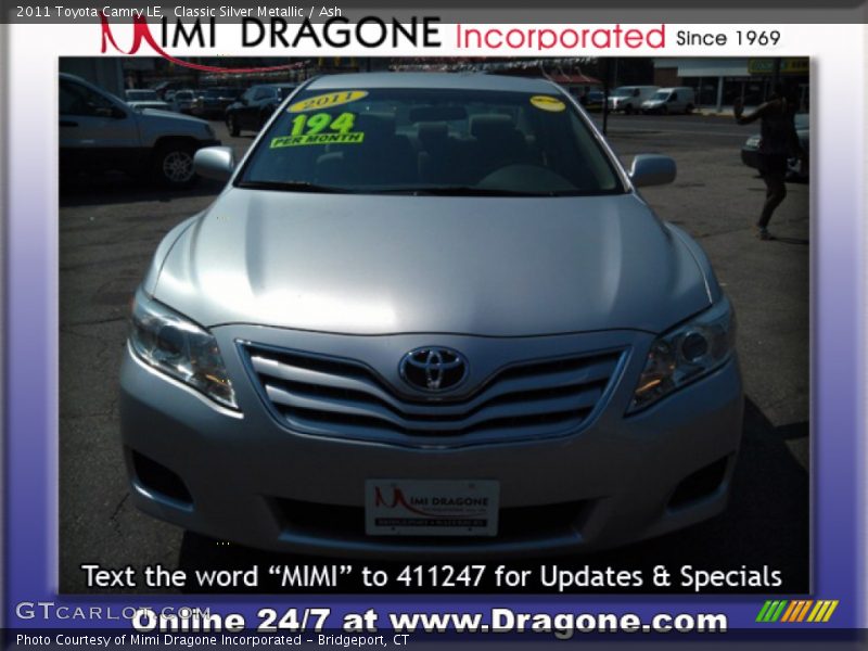Classic Silver Metallic / Ash 2011 Toyota Camry LE