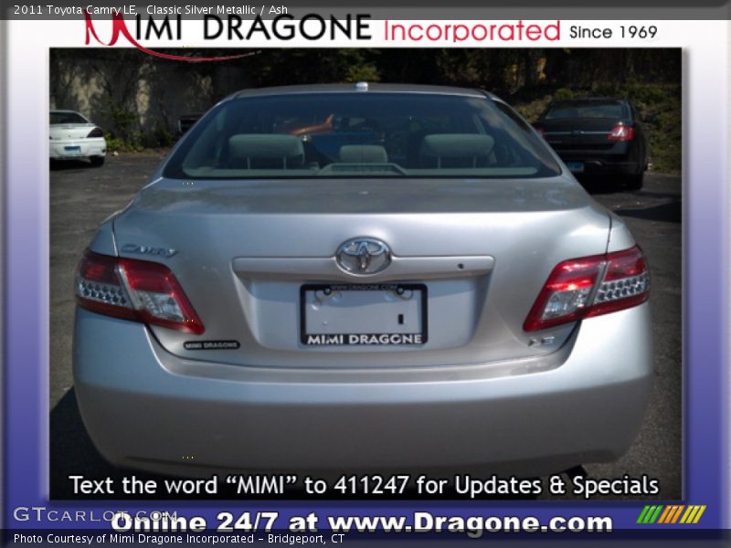 Classic Silver Metallic / Ash 2011 Toyota Camry LE