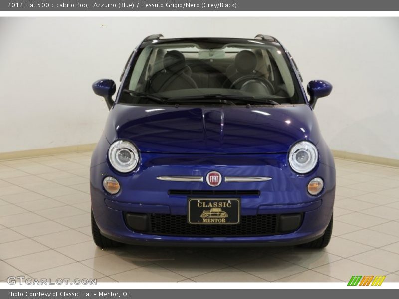 Azzurro (Blue) / Tessuto Grigio/Nero (Grey/Black) 2012 Fiat 500 c cabrio Pop