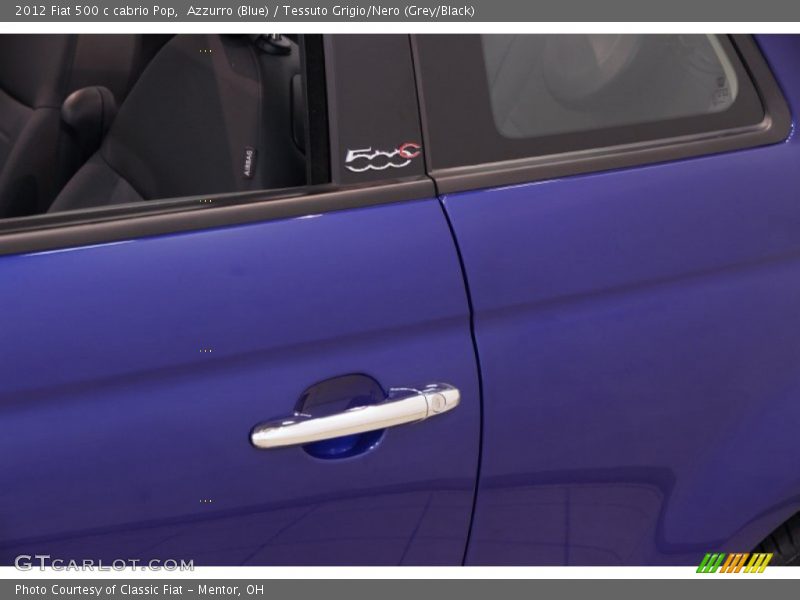 Azzurro (Blue) / Tessuto Grigio/Nero (Grey/Black) 2012 Fiat 500 c cabrio Pop